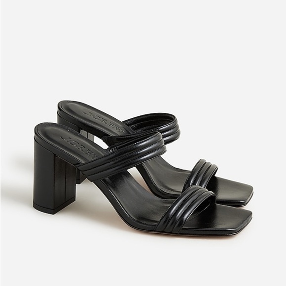 J Crew Evelyn double-strap heels in leather BX872